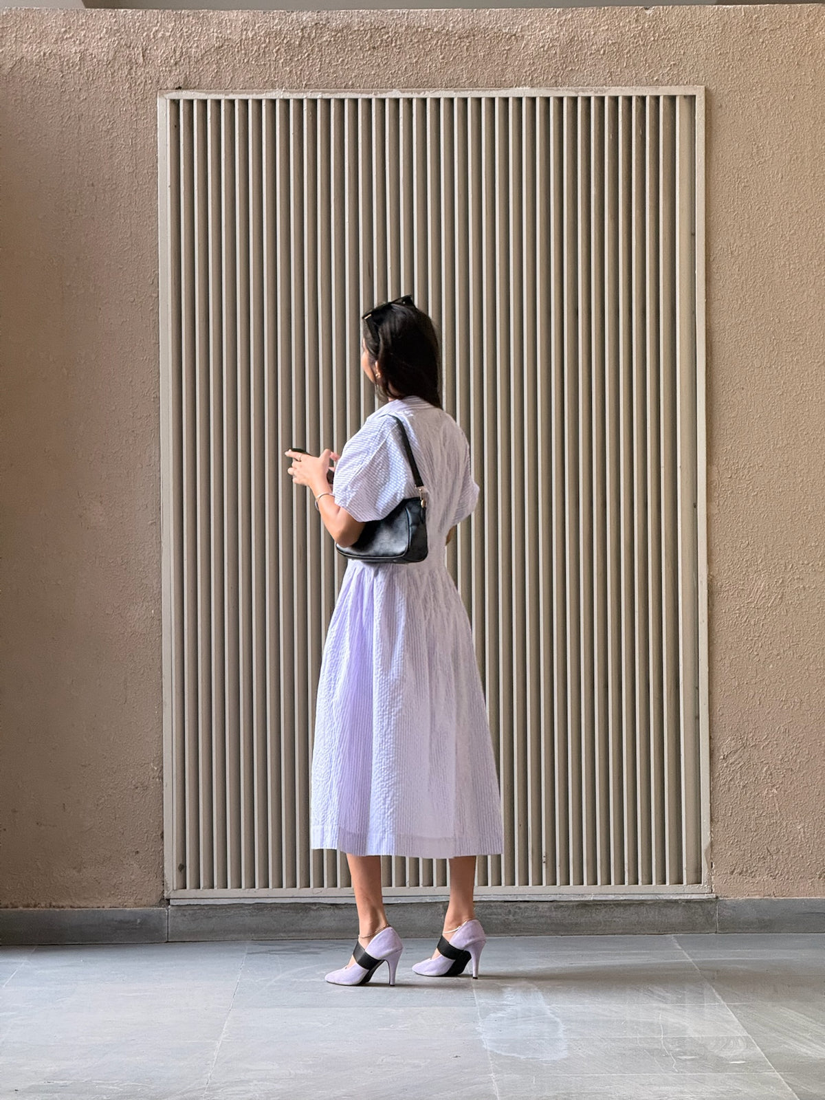 Lavender Striped Midi