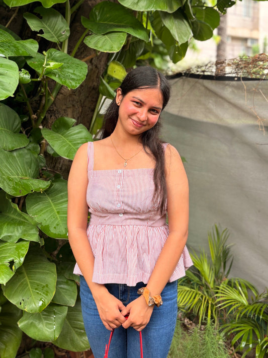 Brown Striped Top