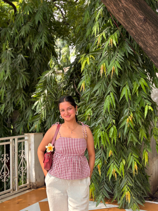 Gingham BowTop