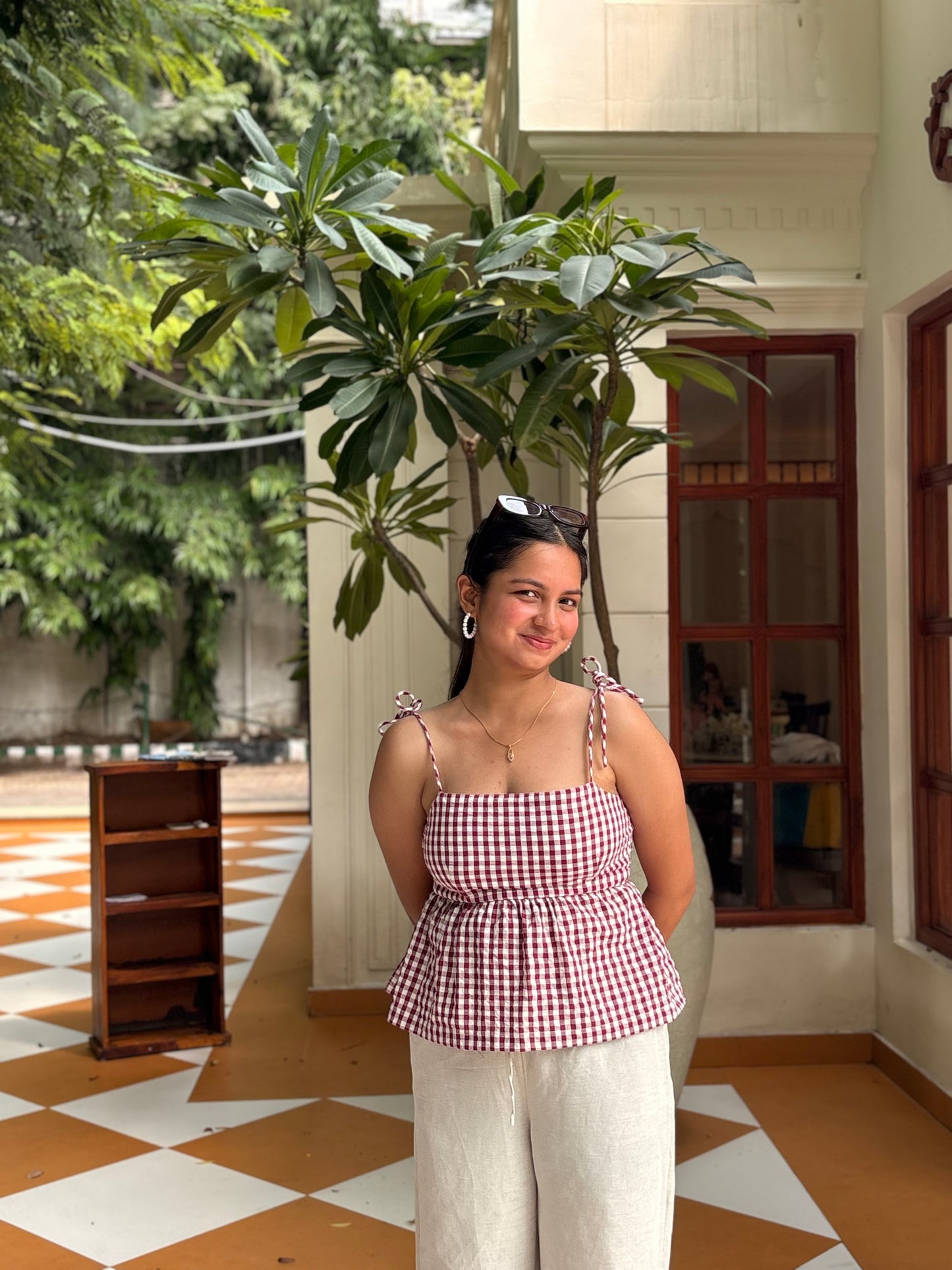 Gingham BowTop