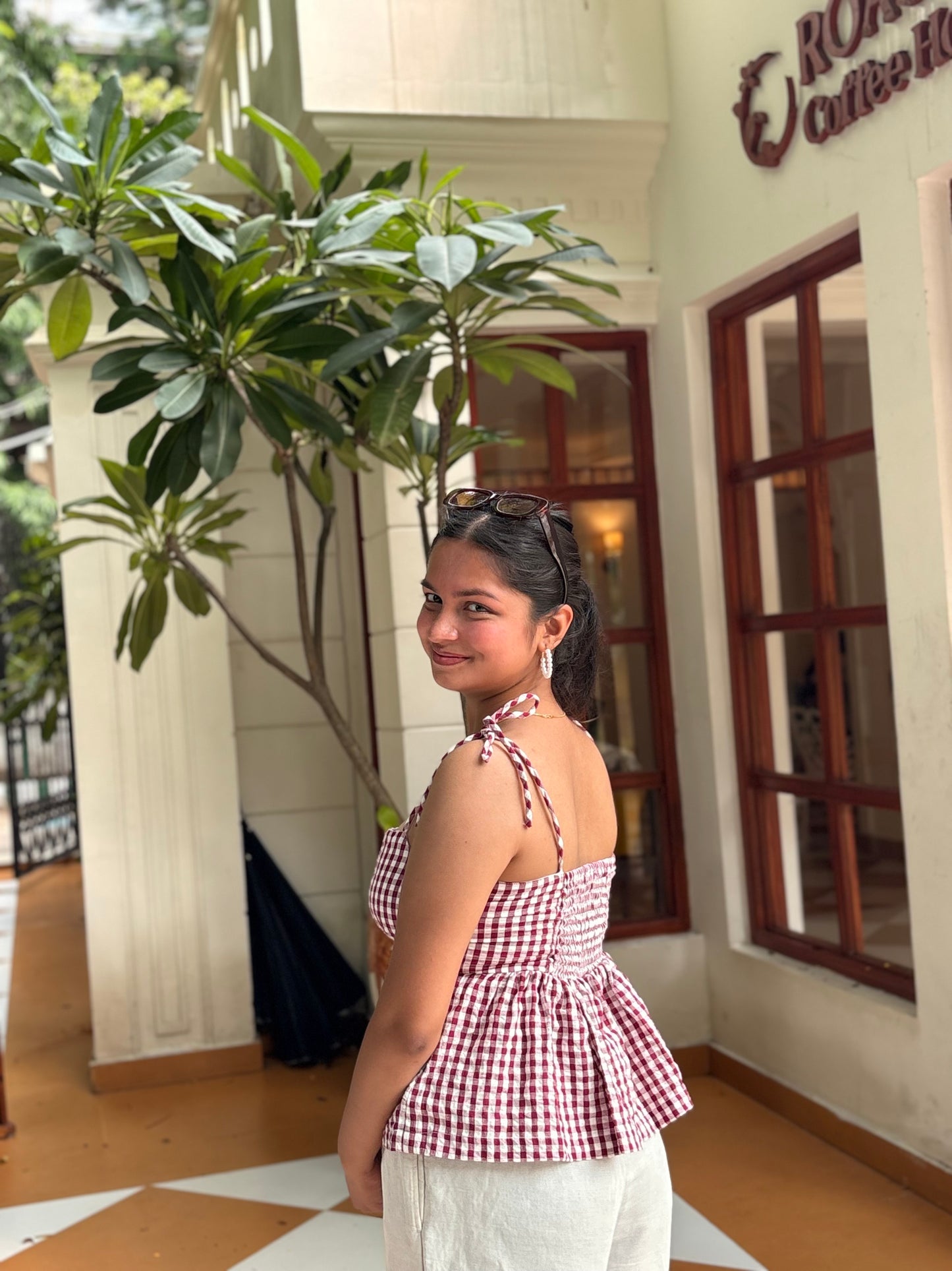 Gingham BowTop