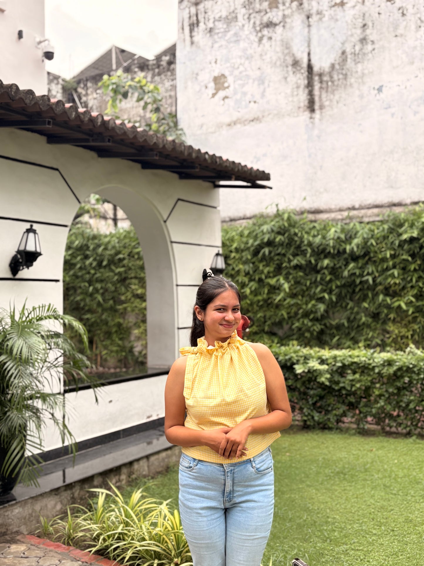 Yellow Ghingham top